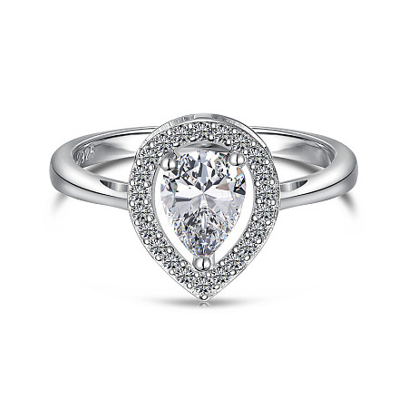 925 Sterling Silver Micro Pave Cubic Zirconia Finger Rings FS-WGBB1F3-03-1