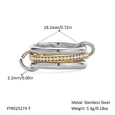 304 Stainless Steel Finger Rings for Women QA6774-4-1