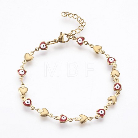 Ion Plating(IP) 304 Stainless Steel Link Chain Bracelets BJEW-P236-30G-01-1