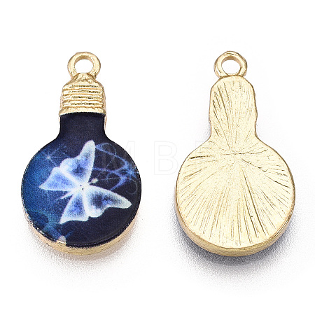 Printed Alloy Enamel Pendants ENAM-N056-178-05-1