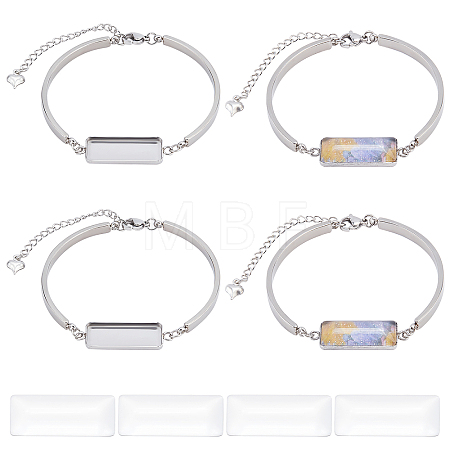 DIY Blank Rectangle Link Bracelet Making Kit DIY-BC0005-53-1