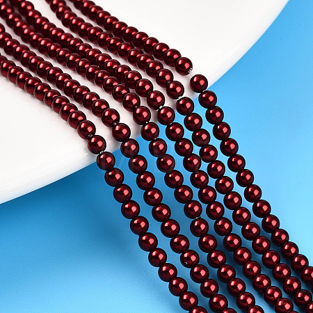 Baking Paint Pearlized Glass Pearl Bead Strands HY-N002-3mm-A13-1