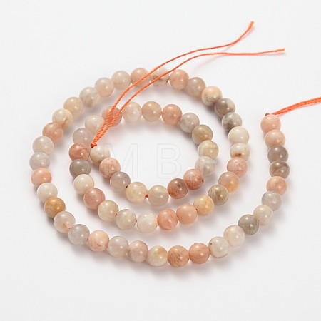Natural Multi-Moonstone Beads Strands G-O030-8mm-10-1