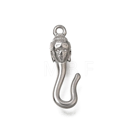 304 Stainless Steel Buddha Head Hook Clasps SA-CBACB61-16P-1