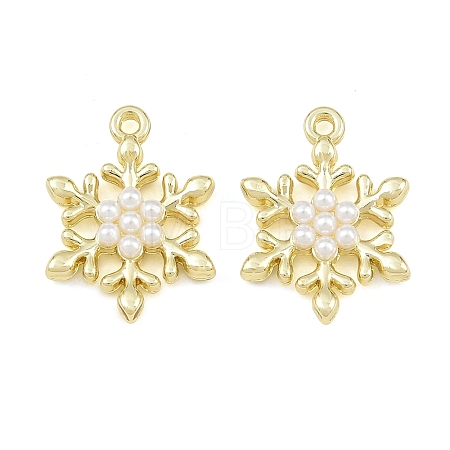 Alloy & ABS Plastic Pearl Pendants PL-CBAF039-01G-1