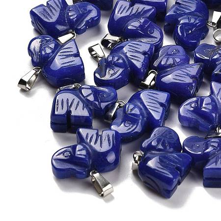 Dyed Natural White Jade Pendants G-B127-05P-13-1