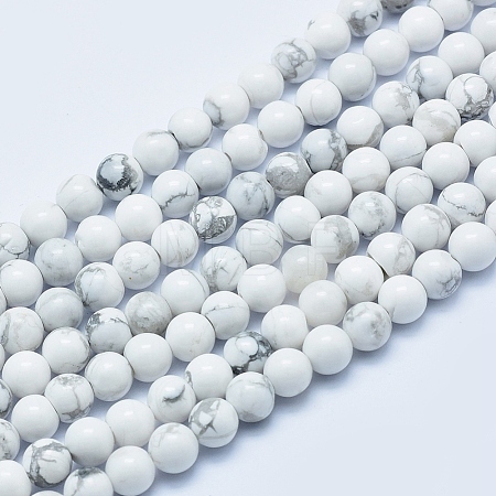Natural Howlite Beads Strands G-P353-01-6mm-1