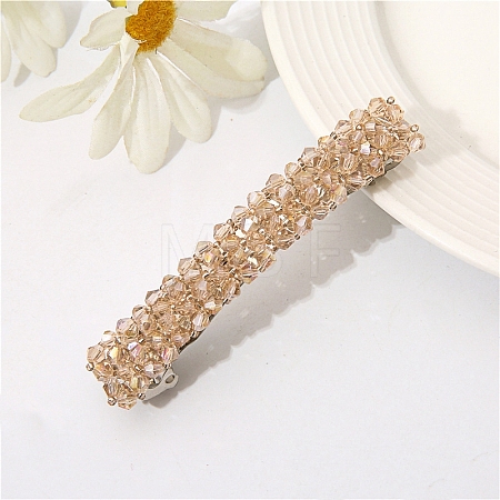 Glass Beaded Hair Barrettes PW-WG60883-07-1