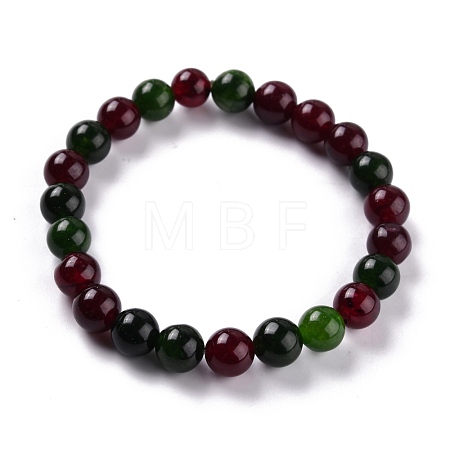 Dyed Natural Jade Beads Stretch Bracelets BJEW-J183-B-06-1