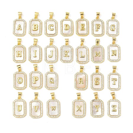 Brass Micro Pave Cubic Zirconia Pendants KK-C105-06G-1