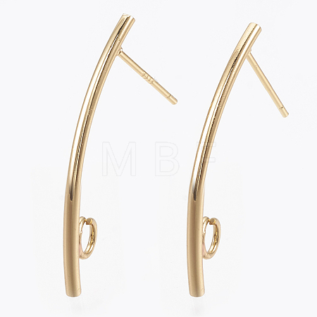 Brass Stud Earring Findings X-KK-S348-111-1
