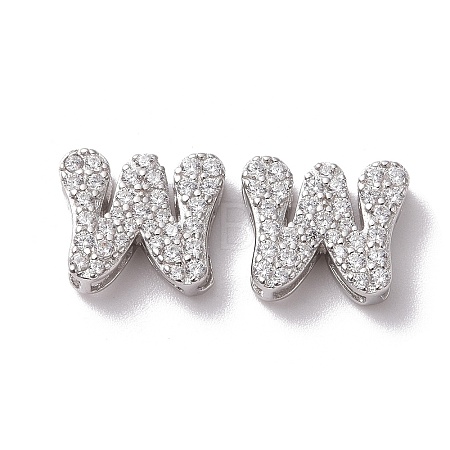 925 Sterling Silver Micro Pave Cubic Zirconia Beads STER-Z005-15P-W-1