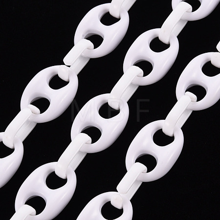 Handmade Opaque Acrylic Coffee Bean Chains CHAC-ZX0001-01K-1