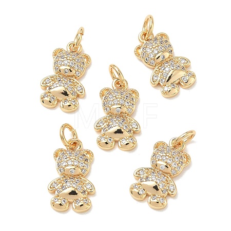 SHEGRACE Brass Micro Pave Clear Cubic Zirconia Pendants XGRQ3P579-633G-1
