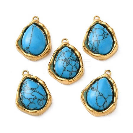 Dyed Synthetic Turquoise Pendants GG-L002-01G-02-1