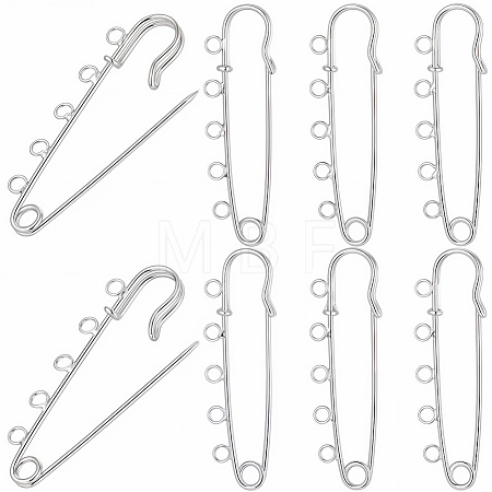 30Pcs Iron Brooch Findings IFIN-SC0002-10A-P-1