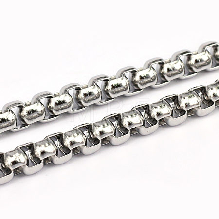 Tarnish Resistant 304 Stainless Steel Box Chains CHS-L001-29-7mm-1