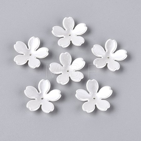 ABS Plastic Imitation Pearl Bead Caps KY-Q004-04A-1
