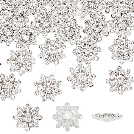 40Pcs Flower Rhinestone Cabochon FIND-FG0003-22-1