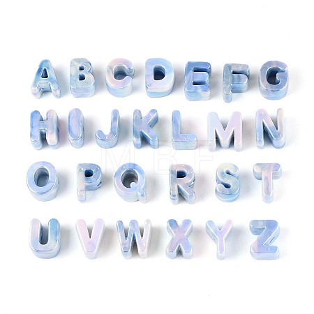 Rainbow Iridescent Opaque Acrylic Beads OACR-P010-22B-01-1