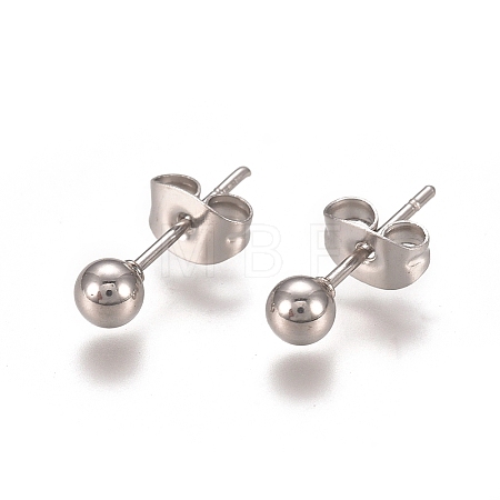 Tarnish Resistant 304 Stainless Steel Stud Earrings EJEW-L215-57B-P-1