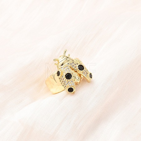 Adjustable Brass Micro Pave Cubic Zirconia Cuff Open Rings RJEW-H263-263B-G-1