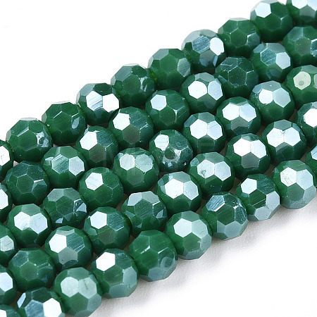 Electroplate Opaque Glass Beads Strands EGLA-A035-P4mm-A17-1
