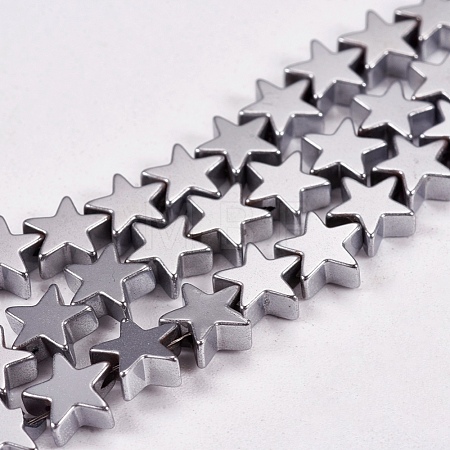 Electroplate Non-magnetic Synthetic Hematite Beads Strands X-G-J173-6x6mm-02-1