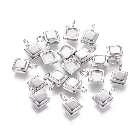 Non-Tarnish 304 Stainless Steel Pendant Cabochon Settings STAS-F222-024-1