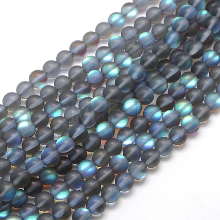 Synthetic Moonstone Beads Strands G-F142-10mm-02-1