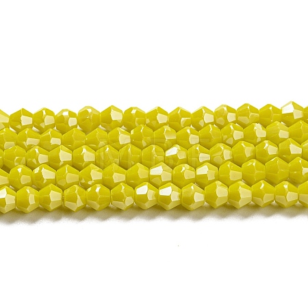 Opaque Solid Color Electroplate Glass Beads Strands EGLA-A039-P4mm-A05-1
