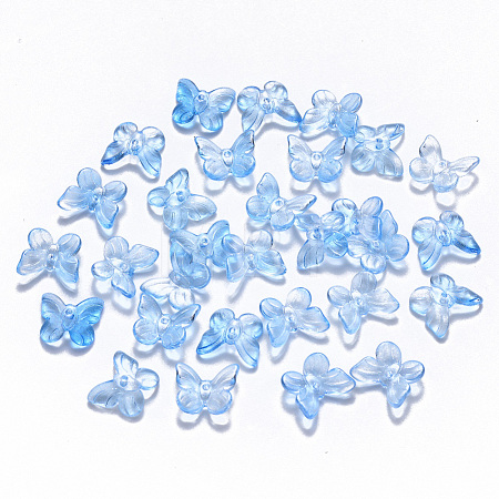 Transparent Spray Painted Glass Charms GLAA-T016-21A-1
