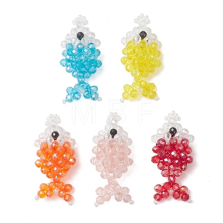 AB Color Plated Glass Pendants PALLOY-MZ01330-1
