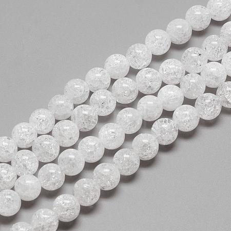 Natural Crackle Quartz Crystal Beads Strands G-R439-26-10mm-1