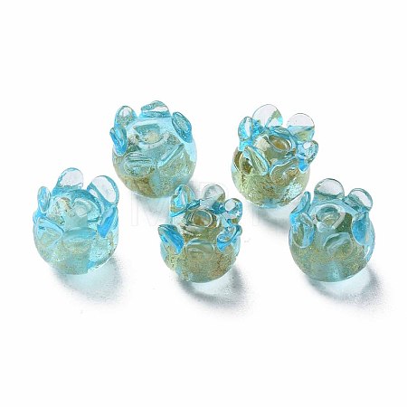 Handmade Gold Foil Lampwork Beads X-FOIL-T004-04B-1
