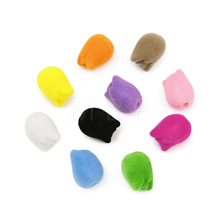Flocking Opaque Acrylic Beads OACR-G055-02C-1