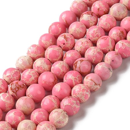 Synthetic Imperial Jasper Dyed Beads Strands G-D077-A01-01F-1