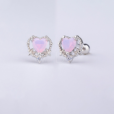 Brass Pave Pink Cubic Zirconia Cartilage Earrings FS-WGEDAE7-09-1