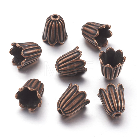 Tibetan Style Alloy Bead Caps X-TIBEB-00864-R-NR-1