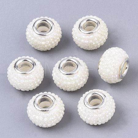 Resin Rhinestone European Beads RPDL-T002-04M-1