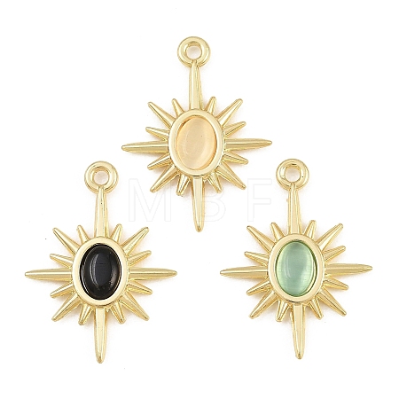Alloy & Cat Eye Pendants RE-CBA1FD3-14G-1