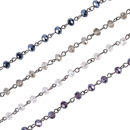 Handmade Glass Beaded Chains for Necklaces Bracelets Making AJEW-OC0001-78-1