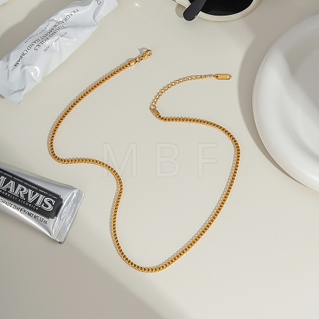 2.4MM 304 Stainless Steel Curb Chain Necklaces for Summer DB5520-1-1