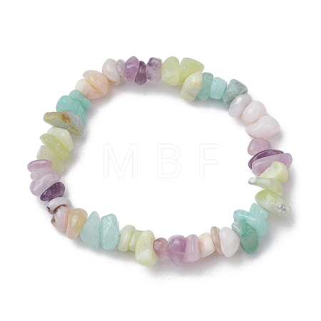 Natural Gemstone Chip Stretch Bracelets for Women BJEW-JB11019-02-1