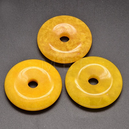 Dyed Natural Malaysia Jade Donut/Pi Disc Pendants G-L407-01-45mm-1