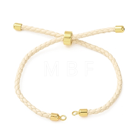 Adjustable Round Braided Microfiber Leather Cord Bracelet Making KK-CBAC260-01G-33-1