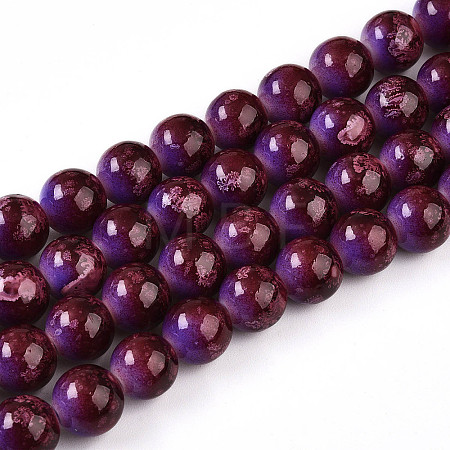 Baking Paint Glass Beads Strands DGLA-N008-10mm-04-1