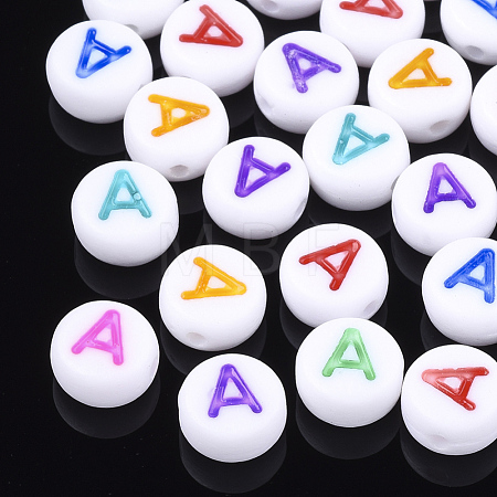 Initial Acrylic Beads X-OACR-E001-20A-1