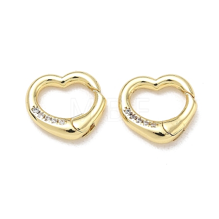 Brass Micro Pave Clear Cubic Zirconia Spring Gate Rings CU-CBA9234-23G-1