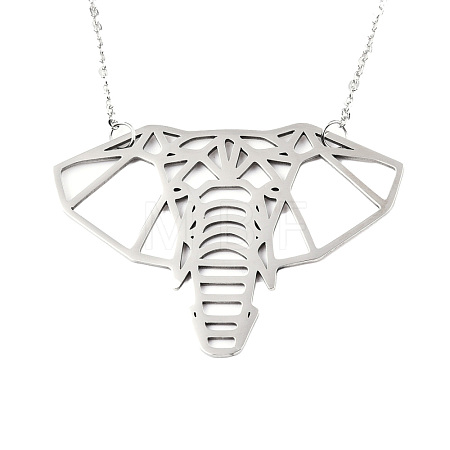 Non-Tarnish 201 Stainless Steel Origami Pendant Necklaces NJEW-T009-JN091-1-40-1